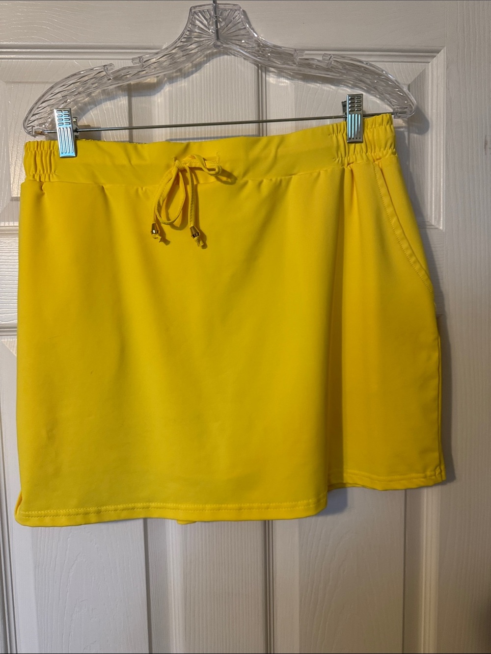 Bright Yellow Women's Active Skort with Drawstring Waist